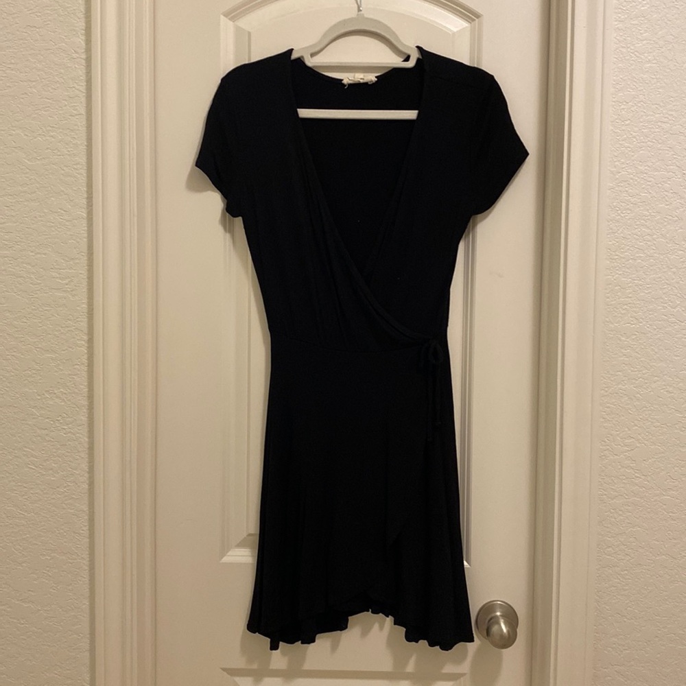 Black cotton mini dress